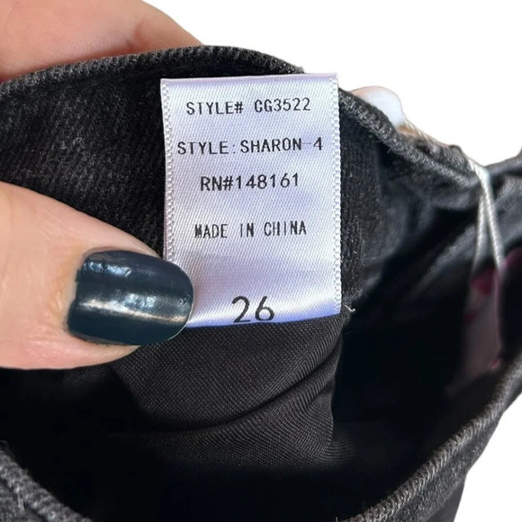 NWT Buddy Love Women's Sharon Distressed Denim Mini Skirt in Black Grey Size 26 - Picture 11 of 12